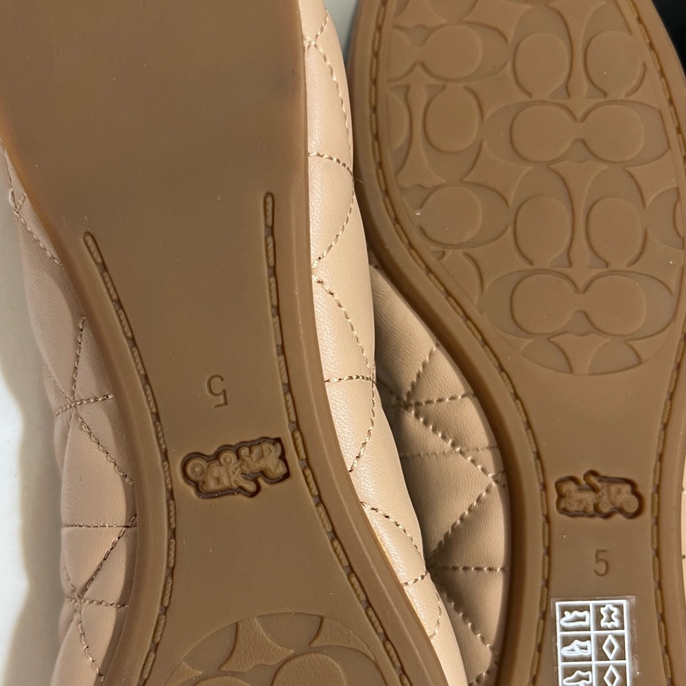 Coach Women's Tan and Black Ballet Flats - Picture 10 of 11
